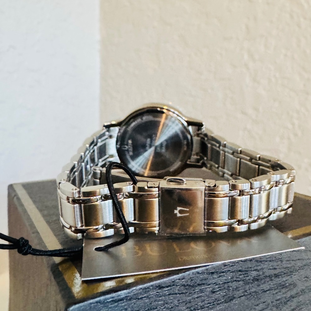 Bulova Women's Classic Stainless Steel Black Diamond Accent Women's Watch, NWT - Picture 15 of 17